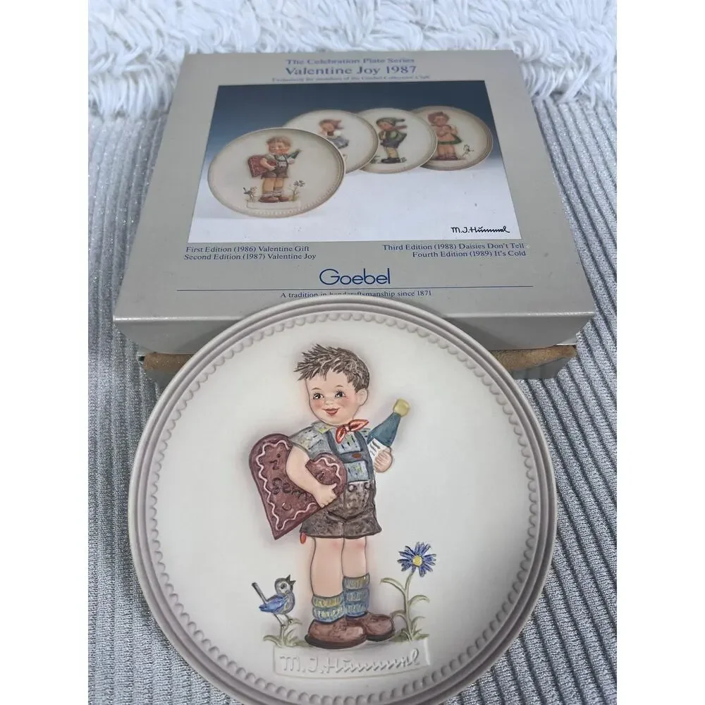 Vintage Goebel Hummel Valentine Joy 1987 Plate Hum 737 W Germany Box Collectors
